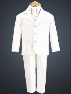  5 Piece White First Communion or Christening Suit with 