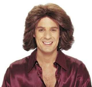  Feathered Brown 70s Male Disco Wig: Clothing