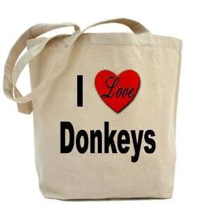  I Love Donkeys Animals Tote Bag by  Beauty