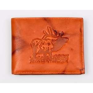    Bugling Elk Embossed All Leather Billfold: Sports & Outdoors
