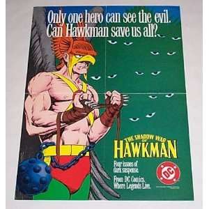   Shop Dealer Window Display 1980s Hawk Man Promo Advertising Poster