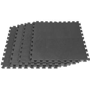   Ultimate Comfort Black Foam Flooring, 16 Square Feet