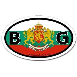  Bulgaria BG Flag Car Bumper Sticker Decal Oval: Automotive