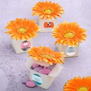  Classy orange gerbera daisy adorned box favors Health 