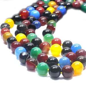  50 Inch Long 8mm Multicolor Agate Necklace Jewelry