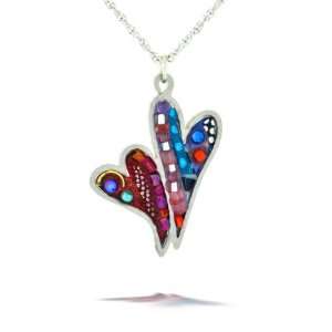  Joined Love Hearts Necklace #1021: Jewelry
