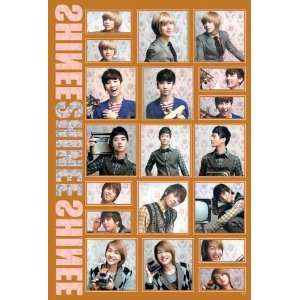  Shinee 19 view collage POSTER 23.5 x 34 Taemin Onew rust 