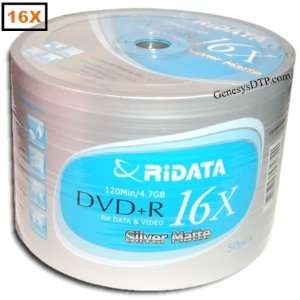  Ridata 16X DVD+R Matte Silver 600 Pack in Shrinkwrap 