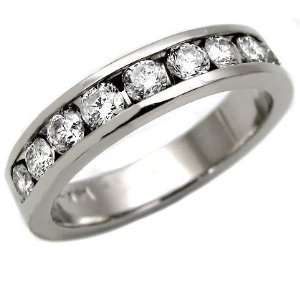Ladies VS 1.0ct Round Diamond Wedding Ring Band in 14k White Gold (5)