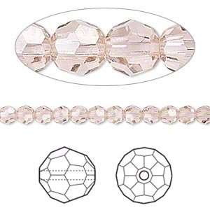 6436 Swarovski crystal, Crystal Passions®, vintage rose, 6mm faceted 