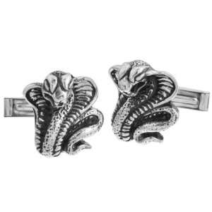  Sterling Silver Hypnotic Cobra Cufflinks CL 0179: Jewelry