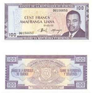 Burundi 1993 100 Francs, Pick 29c 