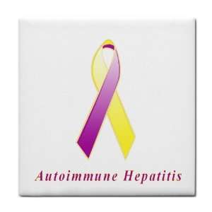  Autoimmune Hepatitis Awareness Ribbon Tile Trivet 