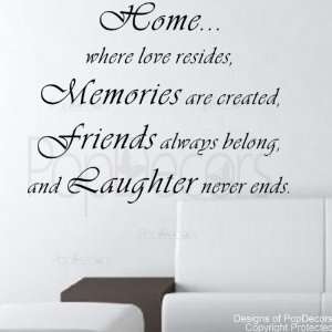   . Home where love resides words decals 