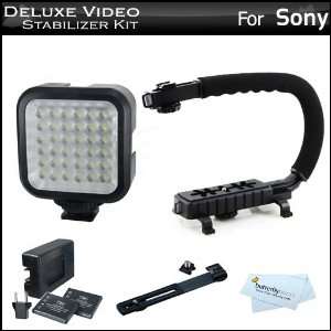  Deluxe LED Video Light + Video Stabilizer Kit For Sony HDR 