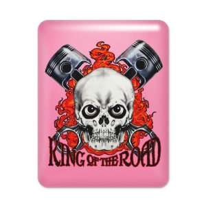  iPad Case Hot Pink King of the Road Skull Flames and 