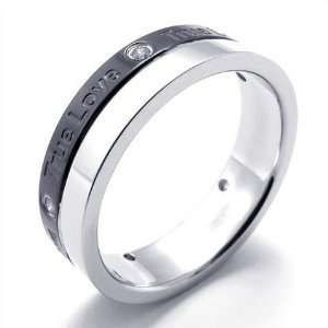 CET Domain SZ11 1087 11 True Love Titanium Steel Couple Ring Silver 
