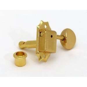  Vintage Gotoh 3x3 Tuning Keys Gold w/Metal Buttons 