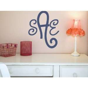  Curly Cue Monogram Wall Decal Size: 12 H, Color: Eggplant 
