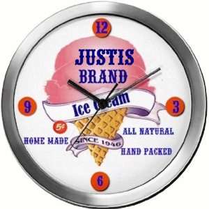  JUSTIS 14 Inch Ice Cream Metal Clock Quartz Movement 
