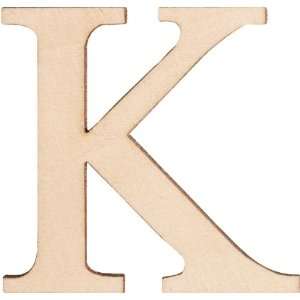  Adhesive Wood Letter K 1 1/2 Inch