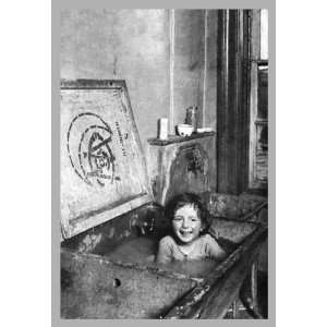  Exclusive By Buyenlarge Child Bathes in Sink 12x18 Giclee 