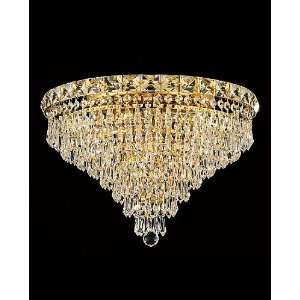 Light 18 Chrome or Gold Ceiling Flush Mount Dressed with European 