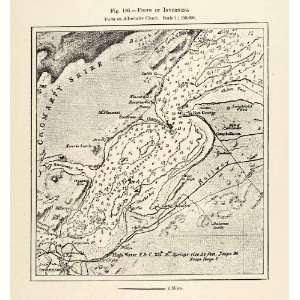  1882 Relief Line block Map Moray Firth Inverness Scotland 