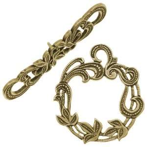  Antiqued Brass Paisley Toggle Clasp 25mm (1 Set): Arts 
