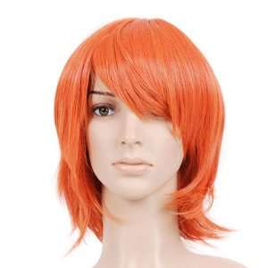  Red Orange Short Length Anime Cosplay Costume Wig Toys 