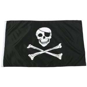   Skull&Cross Bones Flag By 5&rsquo x 3&rsquo Skull and Crossbones Flag