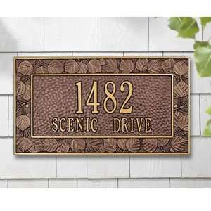   Two Line Wall Address Plaques in Antique Copper: Patio, Lawn & Garden