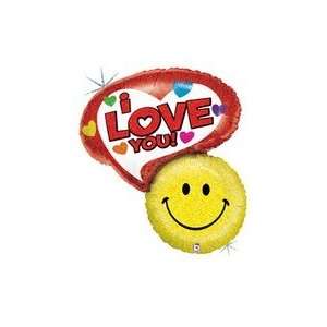  34 Smiley Says i Love You Shape Balloon   Mylar 