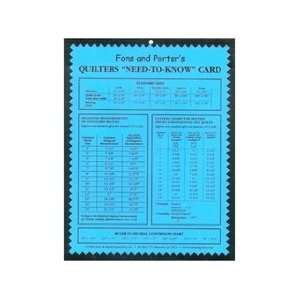  Fons&Porter Quilters Need to Know Card: Arts, Crafts 