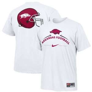   : Nike Arkansas Razorbacks White Practice T shirt: Sports & Outdoors