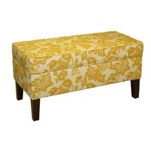   Modern Upholstered Storage Bench in Canary Maize: Home & Kitchen