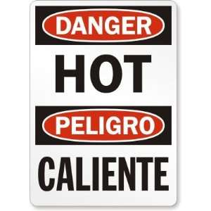    Danger: Hot (Bilingual) Plastic Sign, 10 x 7 Office Products