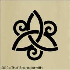 1118 STENCIL Triquetra celtic triple spiral triskele  