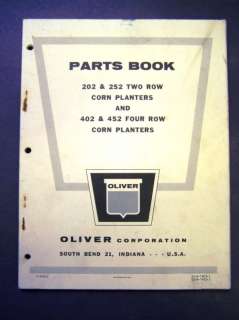 Oliver Model 202/252/402/452 Corn Planter Parts Manual  