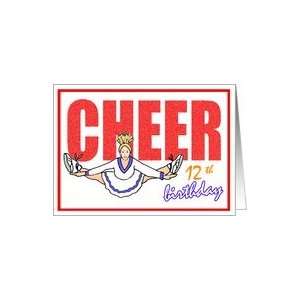  12 Years Old Birthday Cheerleader Themed Card Card Toys 
