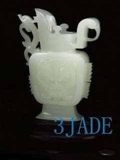 Natural Afghanistan Jade / Calcite Carving Vase / Zun  