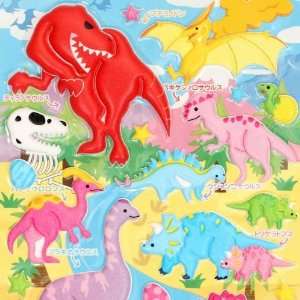  cute big puffy dinosaur sticker Japan: Toys & Games