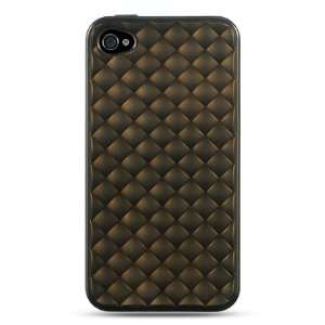 CRYSTAL SKIN CASE BLACK 3D CUBE DESIGN for the Apple Iphone 4 & Iphone 