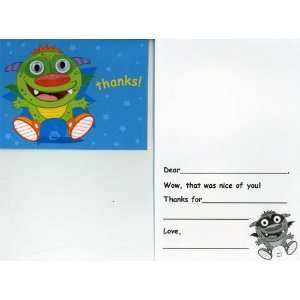 Monster Themed Thank You Cards 8 Count: Health & Personal 