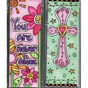  Magnetic Bookmarks   You Are Never Alone/Flowers   set of 