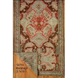  3x19 Hand Knotted Karabagh Caucasian Rug   37x191