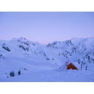  A Camp in Snow in the Selkirk Range, British Columbia 