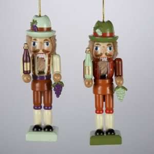 Club Pack of 12 Tuscan Winery Wooden Nutcracker Christmas Ornaments 4 