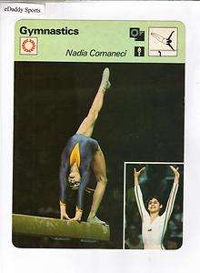 1977 NADIA COMANECI SPORTSCASTER UK VERSION GYMNASTICS CARD 13 064 10 