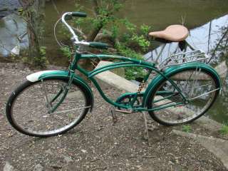 Vtg Green Schwinn American Bike 50s EB Special Gary Radio Cycle 